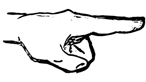 Simple sketch of a hand with pointing index finger